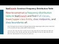 StatCrunch Construct Frequency Distribution Table