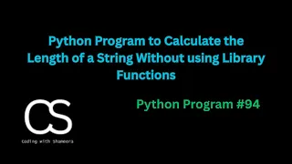 Python Program to Calculate Length of a String Without using Library Functions CodingwithShameera1