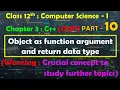 12th Computer Science - I Chapter 3 C OOP Object as function argument and return data type