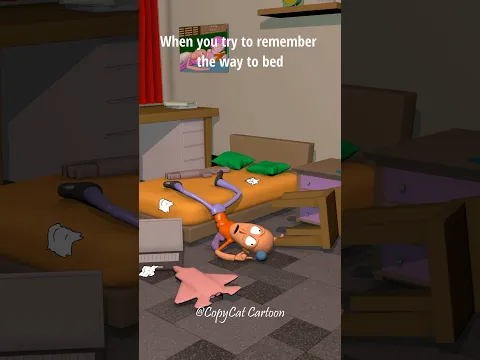 when you try to remember the way to your bed! (4k memes) #shorts #cartoon