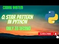 Q star pattern in python for loop star patterns python3 star patterns Q pyramid shape in python