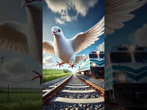 The big pigeon removed the wood from the top of the banana tree 😭 #ai​ #pigeon​ #banana​ #train​