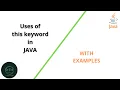 Uses of this keyword in java this keyword in java Code eureka
