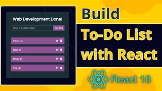 React Todo List App Tutorial - React JS Project Tutorial for Beginners Todo List App CRUD Method