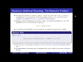Maximum Likelihood Decoding Part 1