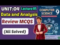 MCQs Chapter 4 Data Analysis Class 9 Computer Science Federal Board New Book 2025 NBF