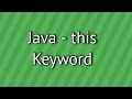 Java this Keyword