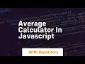 Average calculator in javascript