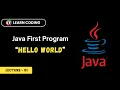 First Java Program Java Hello World program How to Compile Run Java Program