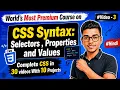 CSS Syntax Explained CSS Selectors Properties CSS Tutorial for Beginners in Hindi