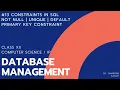 Constraints in SQL Not Null Primary Key Unique Default Class 12 CBSE Computer Science