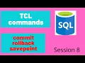 TCL commands in SQL Transaction Control Language in SQL commit rollback savepoint