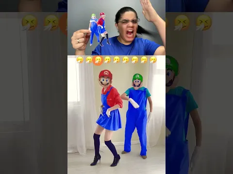 GABBY REACT Luigi walked in at the worst moment… 🤧💨 Wait for it… 😂 #shorts #supermario #mario