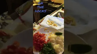 Dinner in the rain in our Catalina 30!