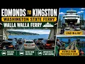 Washington State Ferry Edmonds to Kingston Car Deck Loading Unloading Scenic Puget Sound