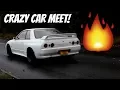 Crazy CAR MEET and NEAR MISSES LEAVING Surrey car meet November