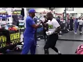 Floyd Mayweather Sr has still got fast hands Mitt work with Andrew Tabiti