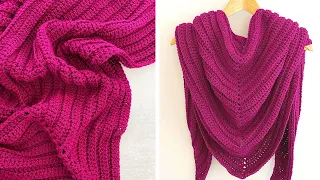 HOW TO CROCHET A TRIANGLE SHAWL Easy crochet shawl tutorial