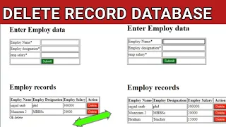 How to Remove a Record from Database from HTML PHP Web Page Delete a Record from a Database Query