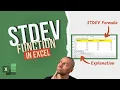 How to use STDEV Function in Excel With Examples