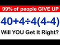 Only 1 Can Solve This Math Problem