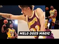 LAMELO RECREATES MAGIC JOHNSON ICONIC POSES SHOWS OFF HIS TATTOOS COACH JB COMPARES HIM TO LONZO