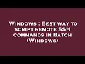 Windows Best way to script remote SSH commands in Batch Windows