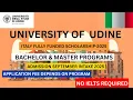 University Of Udine Italy Application Process 2025 No IELTS Fully Funded BSc MSc