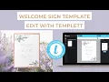 Edit with Templett V2 - Welcome Sign Template tutorial