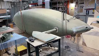 23 Jan 2023  Attaching the rudder box with the Tufnol bearings. Work went as planned. Thats good.