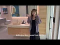 Elegant Double Sink Vanity with Travertine Sintered Stone SHKL Bathroom Design Tour