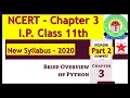 Class 11 IP With Python NCERT Ch-3 Brief Overview of Python - In Hindi Part-2 Latest 2020