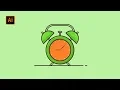 Alarm Clock Flat Design Adobe Illustrator Tutorial