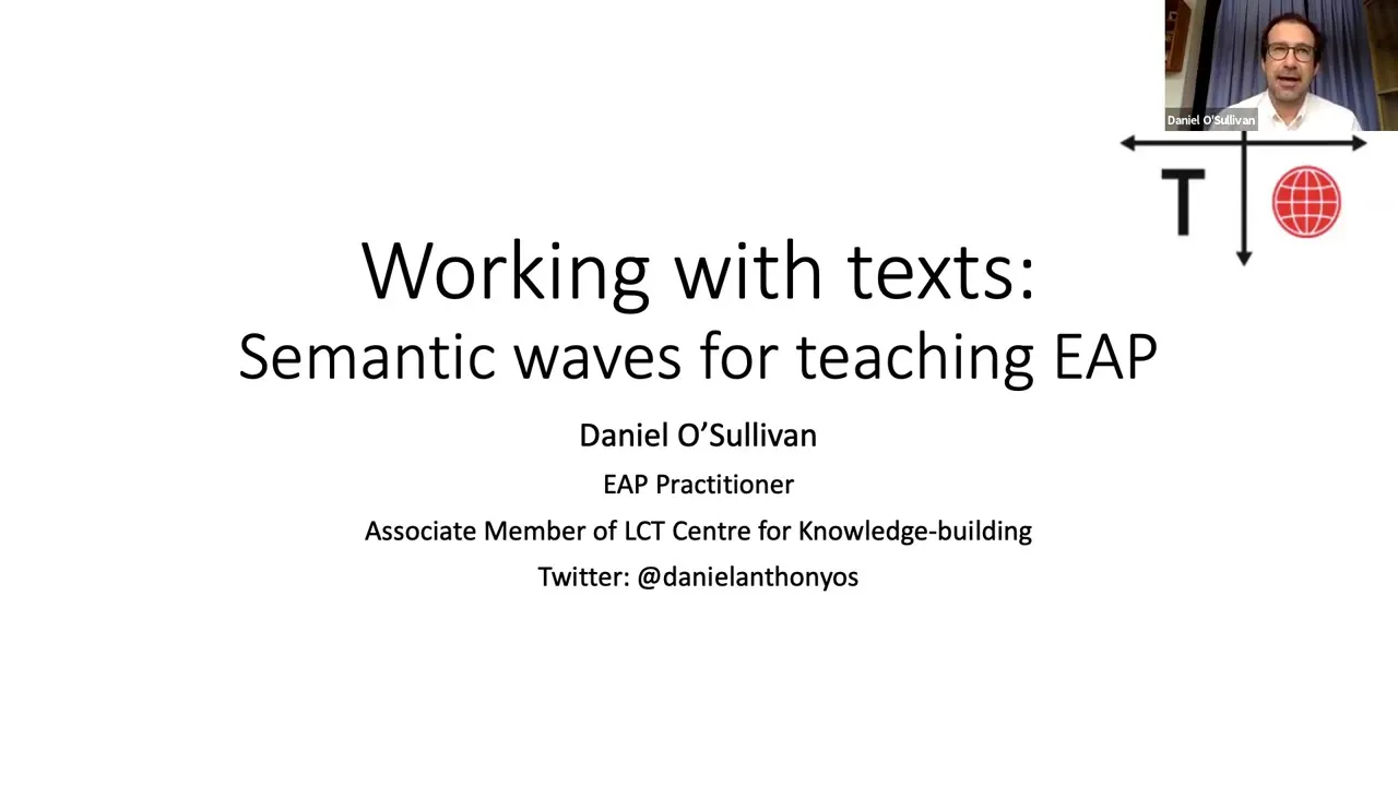 2021 – O'Sullivan – CELC Speaker Series 3:  Working With Texts. Semantic Waves for Teaching EAP