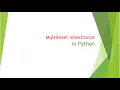 Multilevel Inheritance in Python