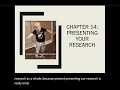 Lecture 15 Presenting your Research Findings
