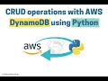 CRUD operations using python and AWS Dynamodb by A M Darshan