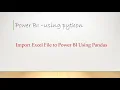 Import excel data to Power BI Using Pandas