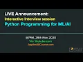 LIVE Announcement Interactive Interview Session on Python programming for