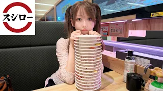 筋トレ後のスシローでエネルギーを蓄えるみりにゃ
