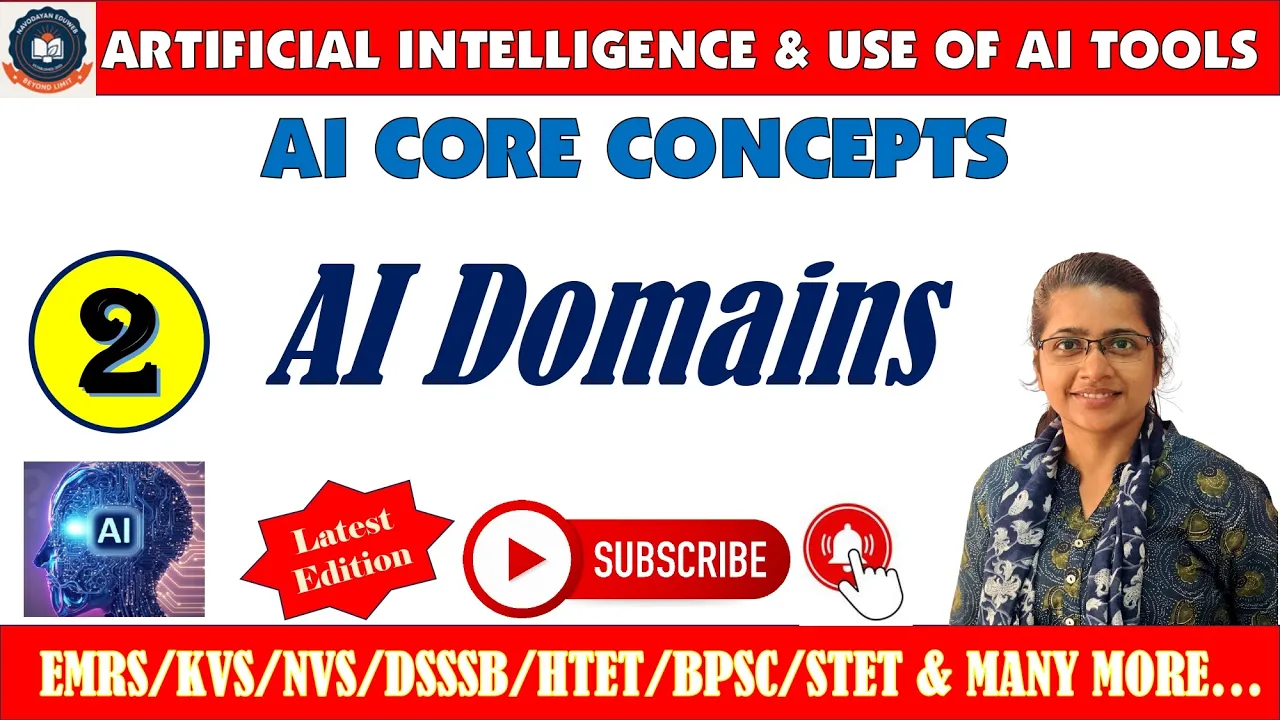 Artificial Intelligence || AI Domains Explained || For EMRS & Other TGT/PGT Computer Science Exams