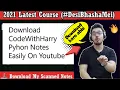 Download CodeWithHarry Python Notes Easily From Youtube