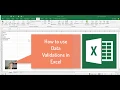 Day 257 How to use Data Validation in Excel