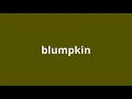 what is the meaning of blumpkin