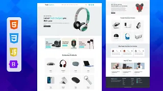 How to Create E-Commerce Website Using HTML CSS JavaScript Bootstrap Electronics Store Website