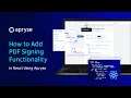 How to Add PDF Signing Functionality in React Using Apryse
