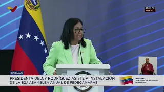 Delcy Rodríguez en 82° Asamblea General de Fedecámaras, 8 de octubre de 2026