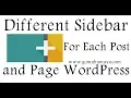 Different Sidebar For Different Pages WordPress Plugin