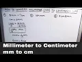 How to convert mm to cm Convert Millimeter to Centimeter mm to cm conversion