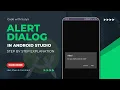How to create Alert Dialog in Android Android Studio Tutorial Detailed explanation